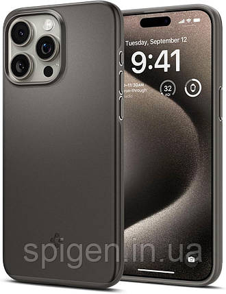 Чохол Spigen для iPhone 15 Pro Max - Thin Fit, Gunmetal (ACS06545), фото 1