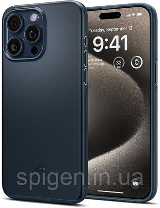 Чохол Spigen для iPhone 15 Pro Max - Thin Fit, Metal Slate (ACS06546), фото 1