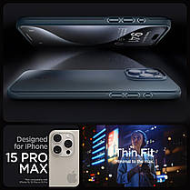 Чохол Spigen для iPhone 15 Pro Max - Thin Fit, Metal Slate (ACS06546), фото 3