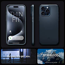 Чохол Spigen для iPhone 15 Pro Max - Thin Fit, Metal Slate (ACS06546), фото 4
