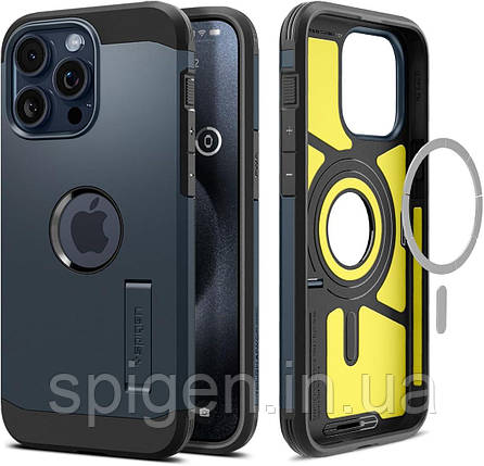 Чохол Spigen для iPhone 15 Pro - Tough Armor MAG (MagSafe), Metal Slate (ACS06734), фото 1