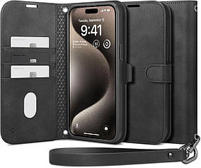 Чохол-книжка Spigen для iPhone 15 Pro - Wallet S Pro, Black (ACS06740)