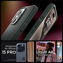 Чохол Spigen для iPhone 15 Pro - Liquid Air, Abyss Green (ACS06706), фото 3