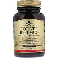 Фолиевая кислота Solgar Folate (As Metafolin) 1000 mcg 120 Tabs DS, код: 7519112