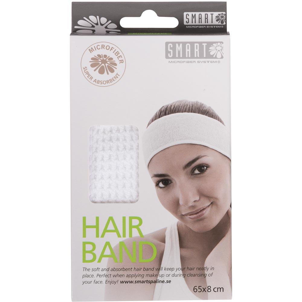 Повязка на голову Smart Hair Band 65×8см Вологоприбираюча біла /Білий кіт/Швеція