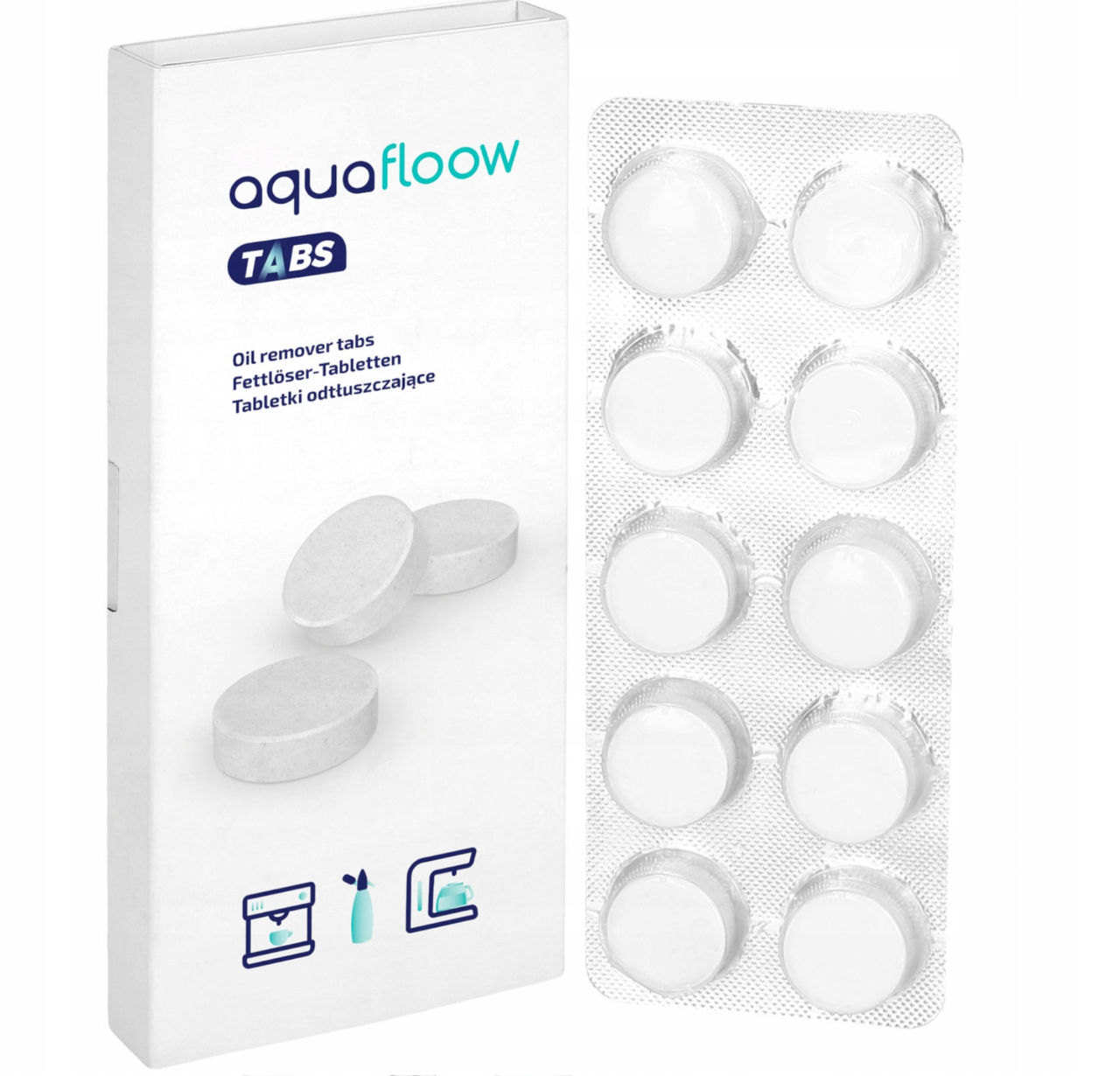 Універсальні таблетки для чищення кавоварки AquaFloow Tabs