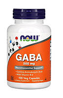 Now foods ГАМК с витамином B6, 500 мг, 100 вегетарианских капсул
