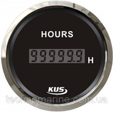 Лічильник мотогодин Wema (Kus) чорний 52 мм, фото 1