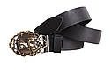 Чоловічий ремінь з натуральної шкіри під джинси 49141 чорний, фото 5
