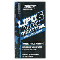 Nutrex, Lipo-6 Black Nighttime UC (30 капс.), нічний жироспалювач