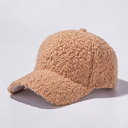 Жіноча бейсболка демісезонна з екохутра овчини 8307513