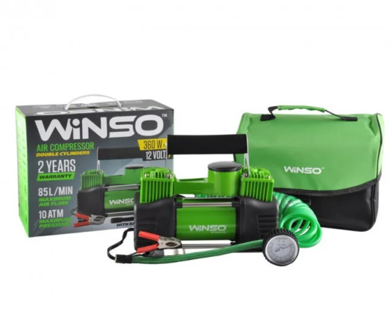 Компресор "Штурмовик" АС-72 150psi/25Amp/60л/2 циліндри/шланг 5,0 м/клемми/з дефлятором, фото 1