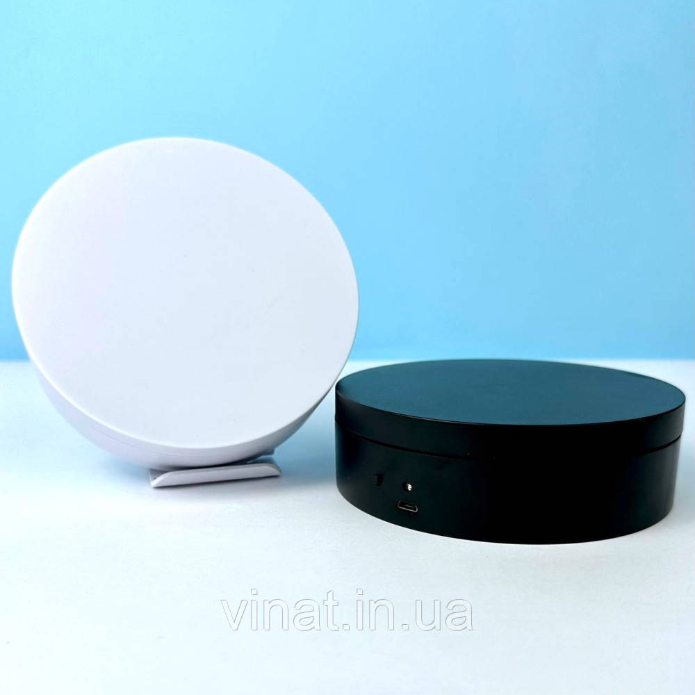 Стіл для предметної зйомки 360° Mini Electric Turntable 12 см Білий