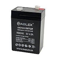 Свинцево кислотний акумулятор Rablex 6V 4 Ah / Батарея для ДБЖ, світильників, радіокерованих іграшок