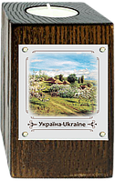 Декоративный подсвечник металл/дерево "Україна" - "Хутір з яблуневим цвітом"