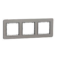 Рамка тримісна матовий алюміній Sedna