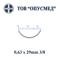 Игла с пружинным ушком колющая 3/8 круга 0,63*29мм, ОПУСМЕД
