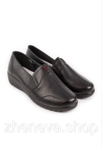 Жіночі чорні зручні повсякденні туфлі з екошкіри, розмір 42, фото 1