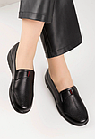 Жіночі чорні зручні повсякденні туфлі з екошкіри, розмір 42, фото 3