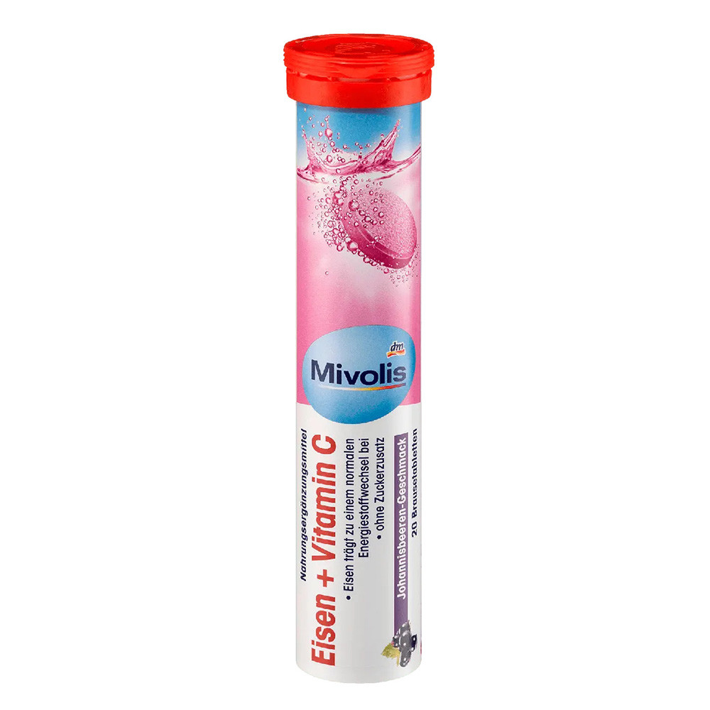 MIVOLIS Eisen+Vitamin C,Вітаміні Шипучі пігулки №20