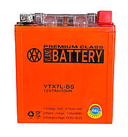 Аккумулятор для скутера, АКБ YTX7L-BS МОТО (GEL), ( Оранжевый, Размер 113*70*132)