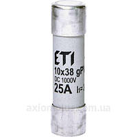 Предохранитель ETI CH 10x38 gPV 25A DC 1000V (30kA) код 2625139 постоянный ток