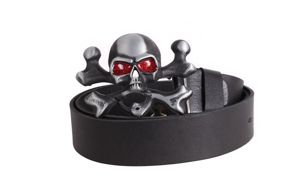 Чоловічий ремінь з натуральної шкіри під джинси 49142 чорний, фото 1