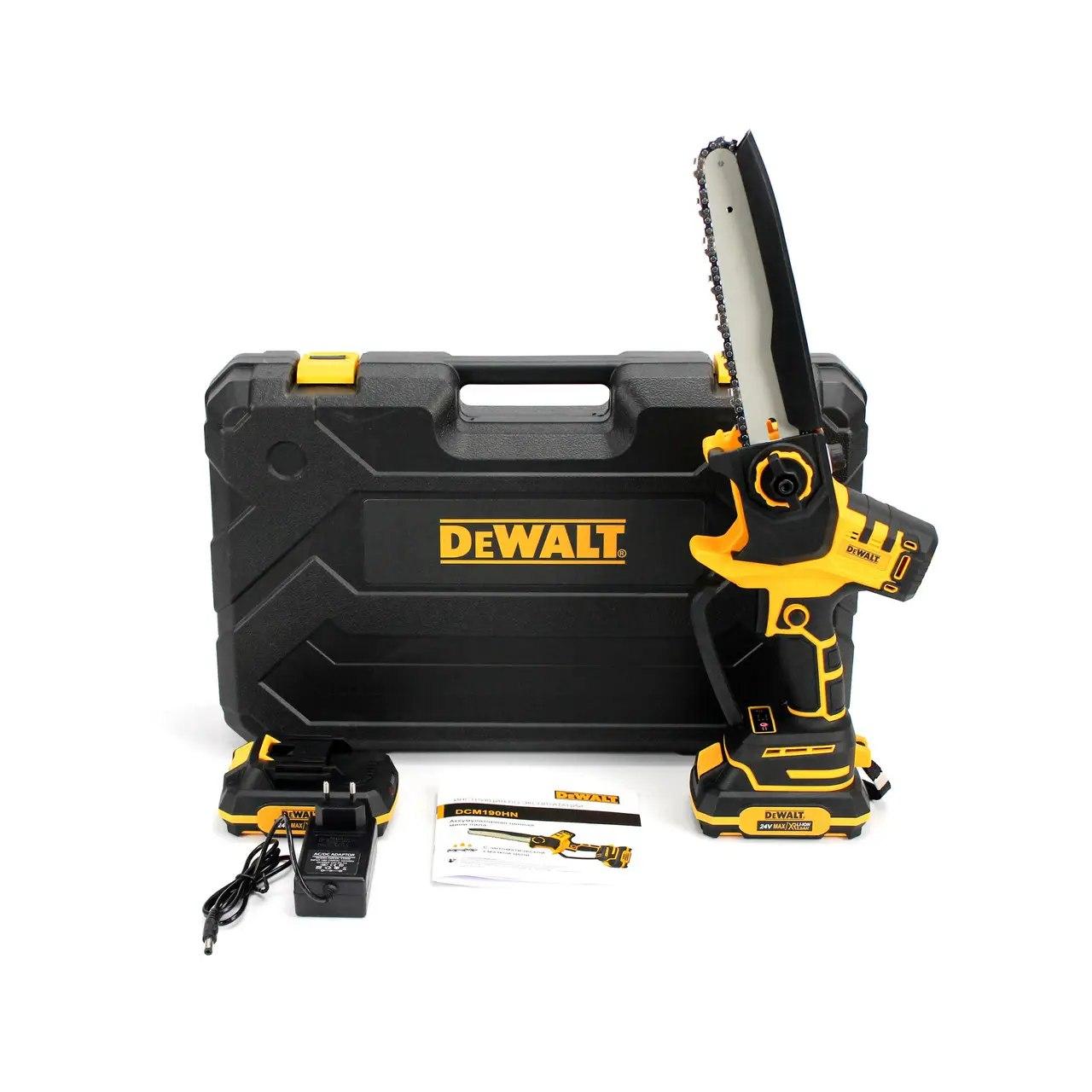 Акумуляторна ланцюгова пила DeWalt DCM190HN, 24V 5.0Ah, АКБ пила, пила Деволт, потужна, для дому
