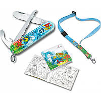 Подарочный набор детский складной нож и книжка-раскраска Victorinox MY FIRST Children Set Dolphin Vx02373.E1
