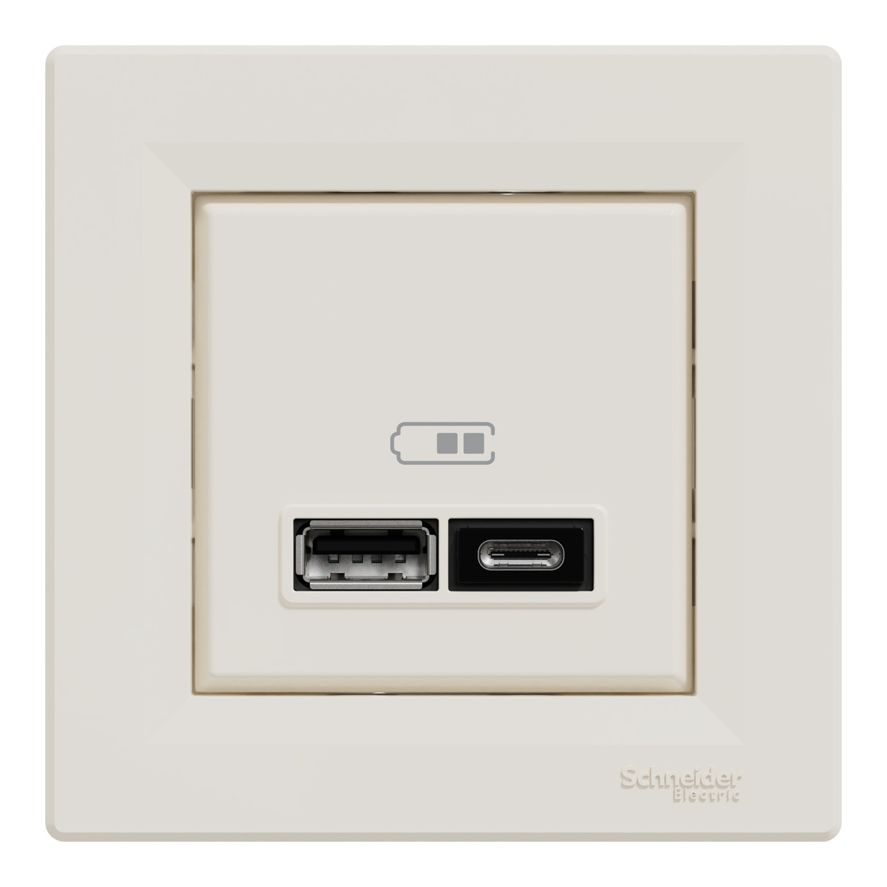Розетка USB type A+C 1.5A/3А 45 Вт Schneider Electric Asfora крем (EPH2700423)