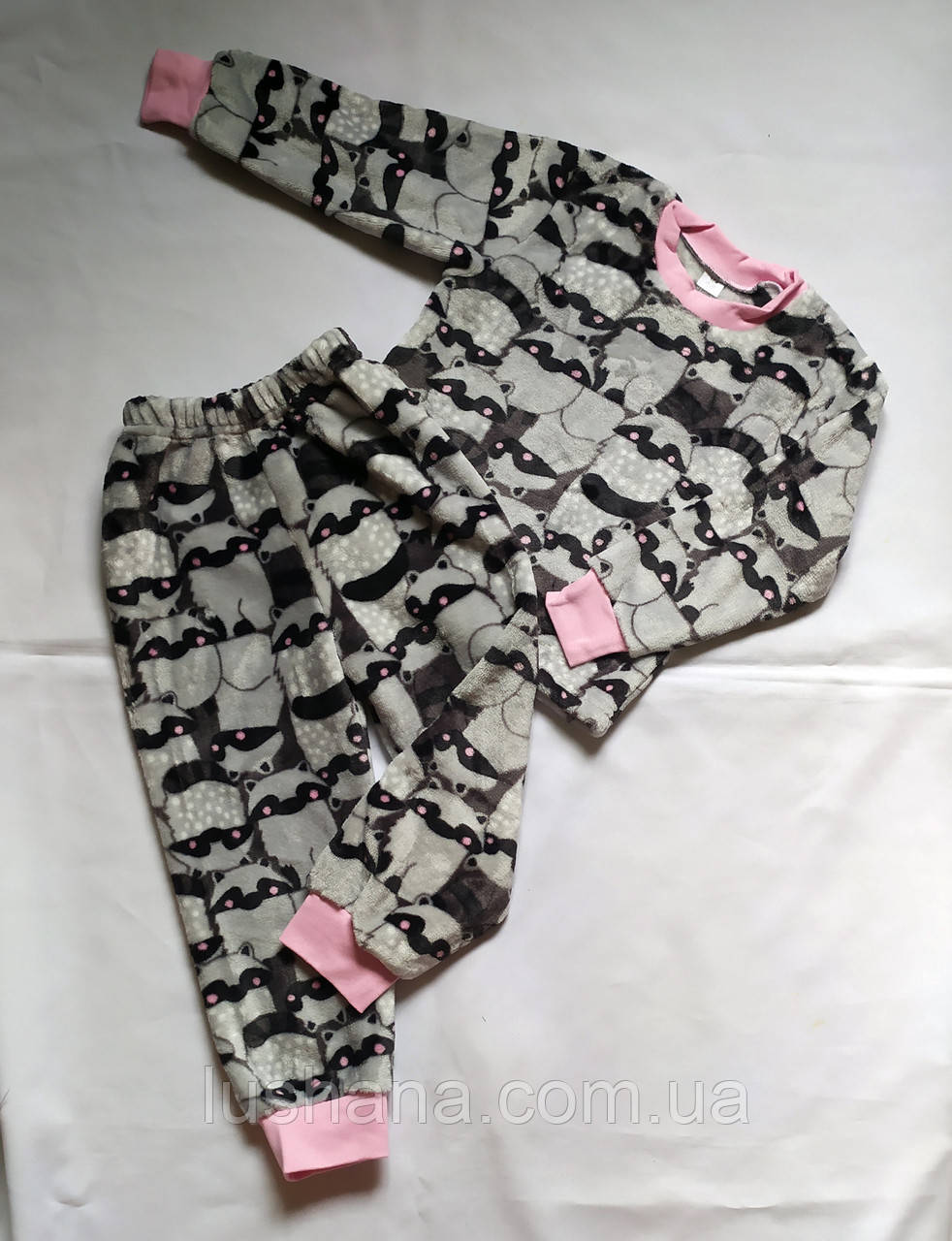 Дитяча флісова махрова піжама на дівчинку р.110, фото 1