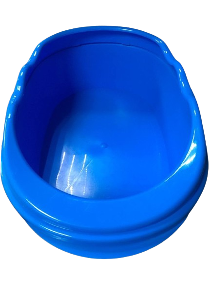 Туалет для котів глибокий з бортом без сітки блакитний 400х300х150 мм, фото 1