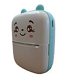 Термопринтер Mini Printer A8C (YHK-2B37) дитячий портативний з термодруком Блакитний, фото 3