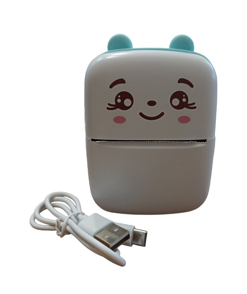 Термопринтер Mini Printer A8C (YHK-2B37) дитячий портативний з термодруком Блакитний, фото 1