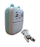 Термопринтер Mini Printer A8C (YHK-2B37) дитячий портативний з термодруком Блакитний, фото 2