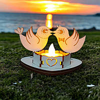 Свічник для свічі таблетки "Пташки" підсвічник для чайної свічки Подарунок на день Св. Валентина 14 лютого