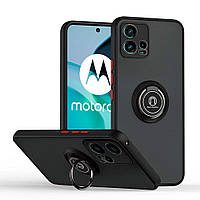 Чохол бампер TPU Color Matte Ring для Motorola Moto G84 5G black Протиударний