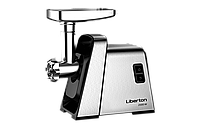 МЯСОРУБКА Liberton LMG-20T02S электрическая 2000Вт, 1,4кг/мин, реверс, аксессуары 7шт, цвет нерж.