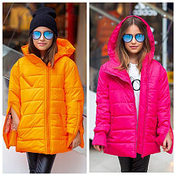 Стильна куртка для дівчаток оверсайз, розміри на зріст 128 — 158