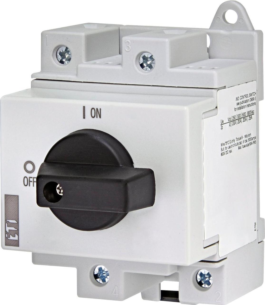 Вимикач навантаження ETI LS 25 SMA A2 2р "1-0" 25A 1000V DC між сонячними панелями та інвертором