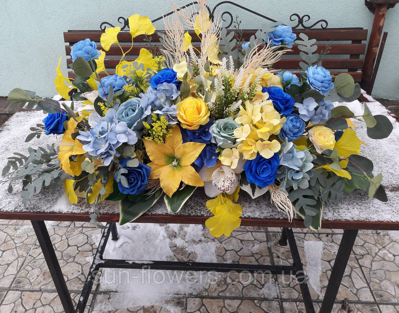 Композиція на тумбу жовтоблакитна, фото 1