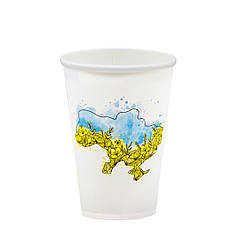 Склянки паперові 340 мл 1 уп/50 шт Україна одноразові для напоїв Ø80мм / Стаканчики для кави та чаю