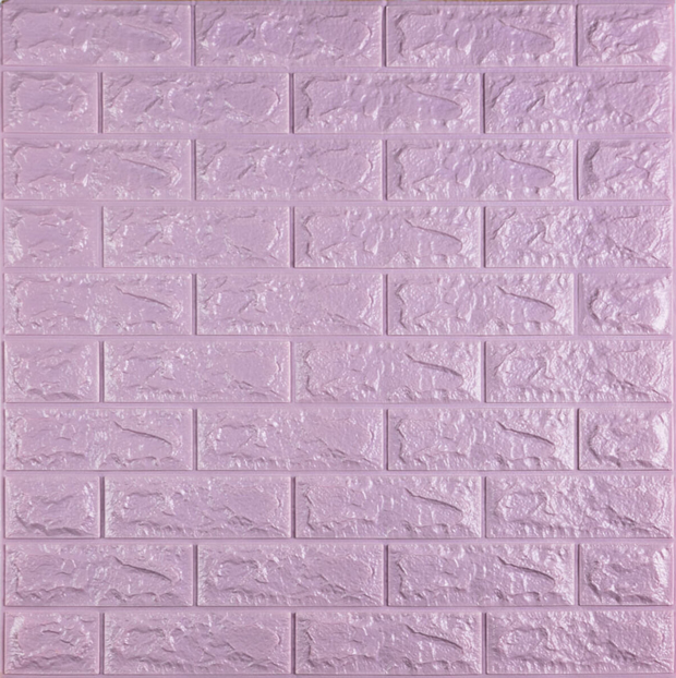3д панелі самоклейка під цеглу, самоклеючі 3D панелі на стіну 700x770x7 мм, Світло-фіолетовий (015-7), фото 1