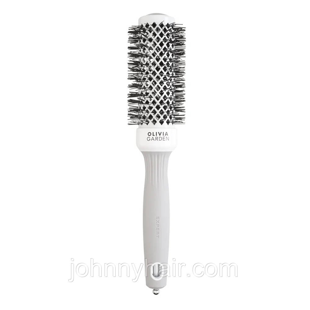 Olivia Garden Expert Shine Wavy Bristles White&Grey Щітка для волосся 35