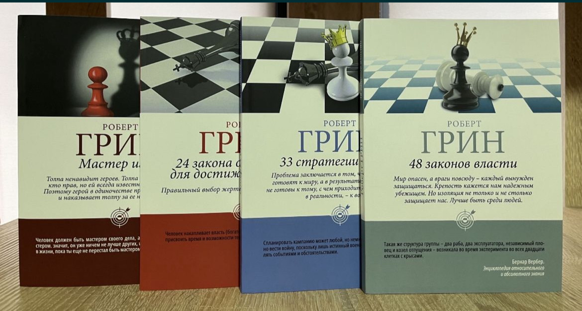 Роберт грин, 48 законів влади, 24 закони зваблювання, 33 стратегії війни, майстер гри