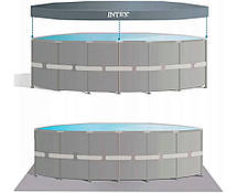 Басейн каркасний Intex 26326 розмір 488x122см, об'єм 19156л (пісочний фільтр-насос, драбина, тент, підкладка), фото 6