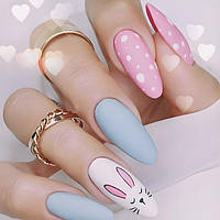 Накладні нігті манікюр універсальні Блакитний+Розожевий