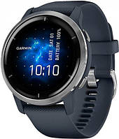Смарт годинник Garmin Venu 2 Silver Bezel with Granite Blue Case and Silicone Band (010-02430-10/00)