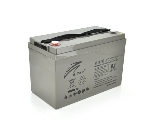 Акумуляторна батарея AGM RITAR DC12-100, Gray Case, 12V 100Ah ( 328 x 172 x 215 (220) Q1, фото 1