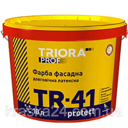 Фарба фасадна довговічна латексна "TRIORA" TR-41 10,0 л, фото 2